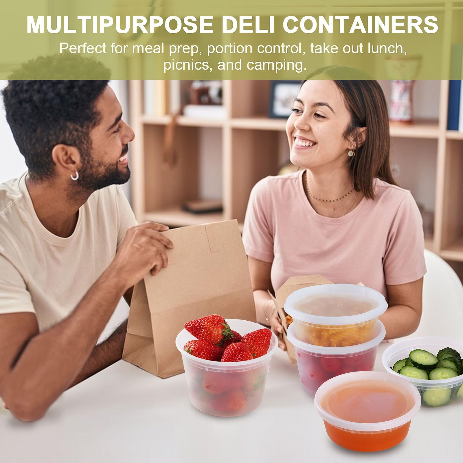 Deli Containers With Lids 50 Sets Pint Plastic Soup Containers 16oz 8oz Clear Fo