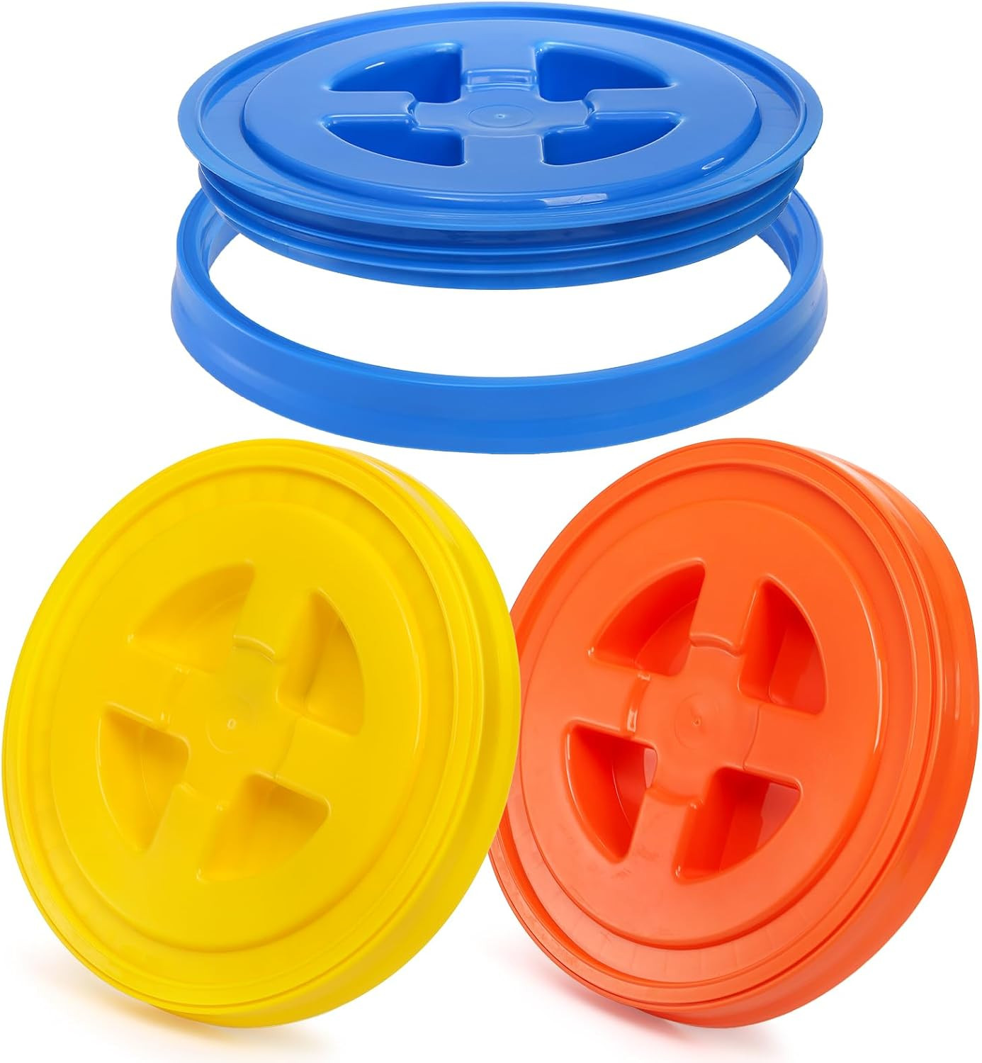 3 Pieces 5 Gallon Bucket Lids, 12 Inch Plastic Screw Top Seal Lids, Leak-Proof R