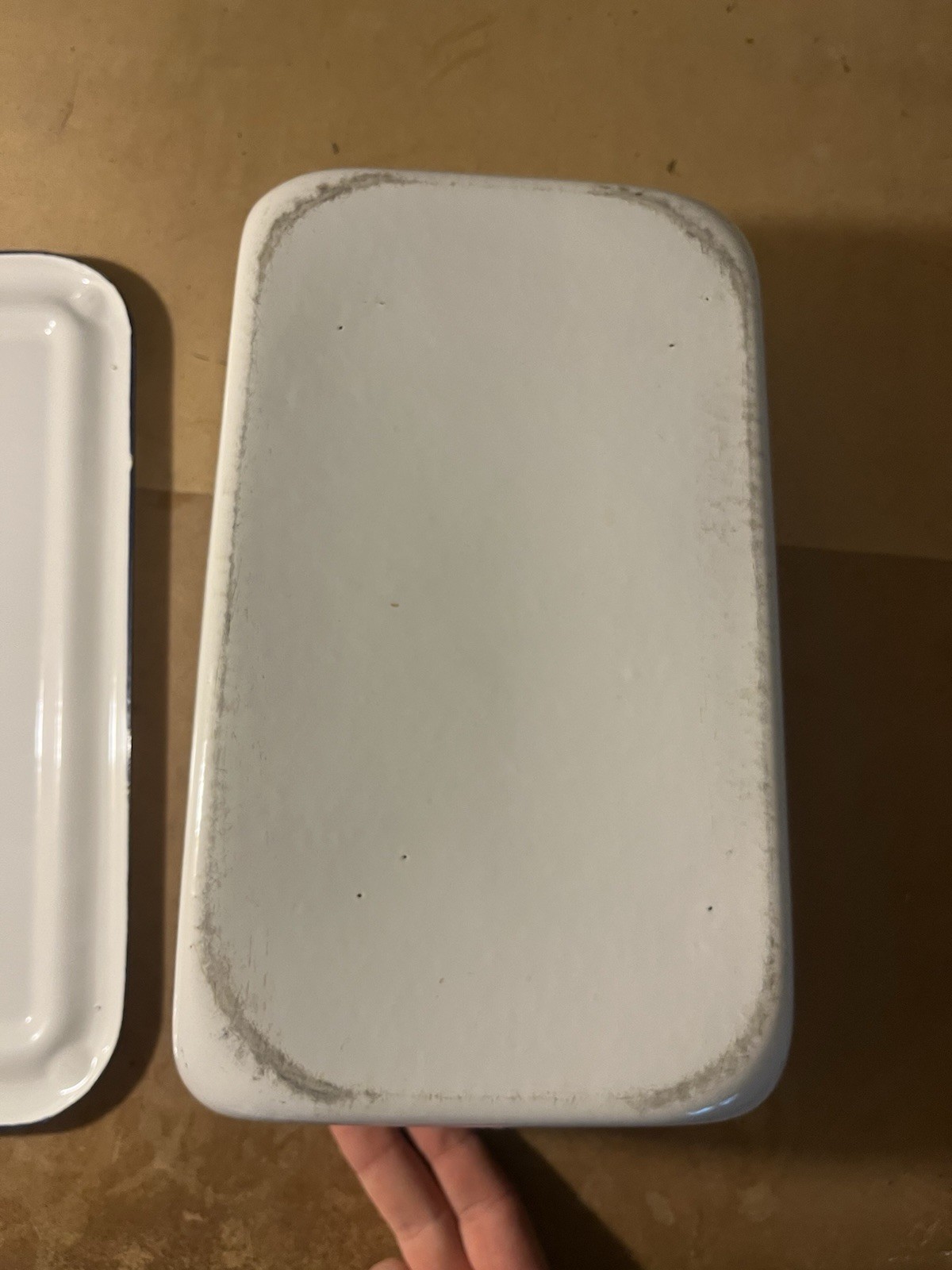 Vollrath Vitalizer Enamel Steel Refrigerator Dish w/ Slip-On Lid White/Blue 1925