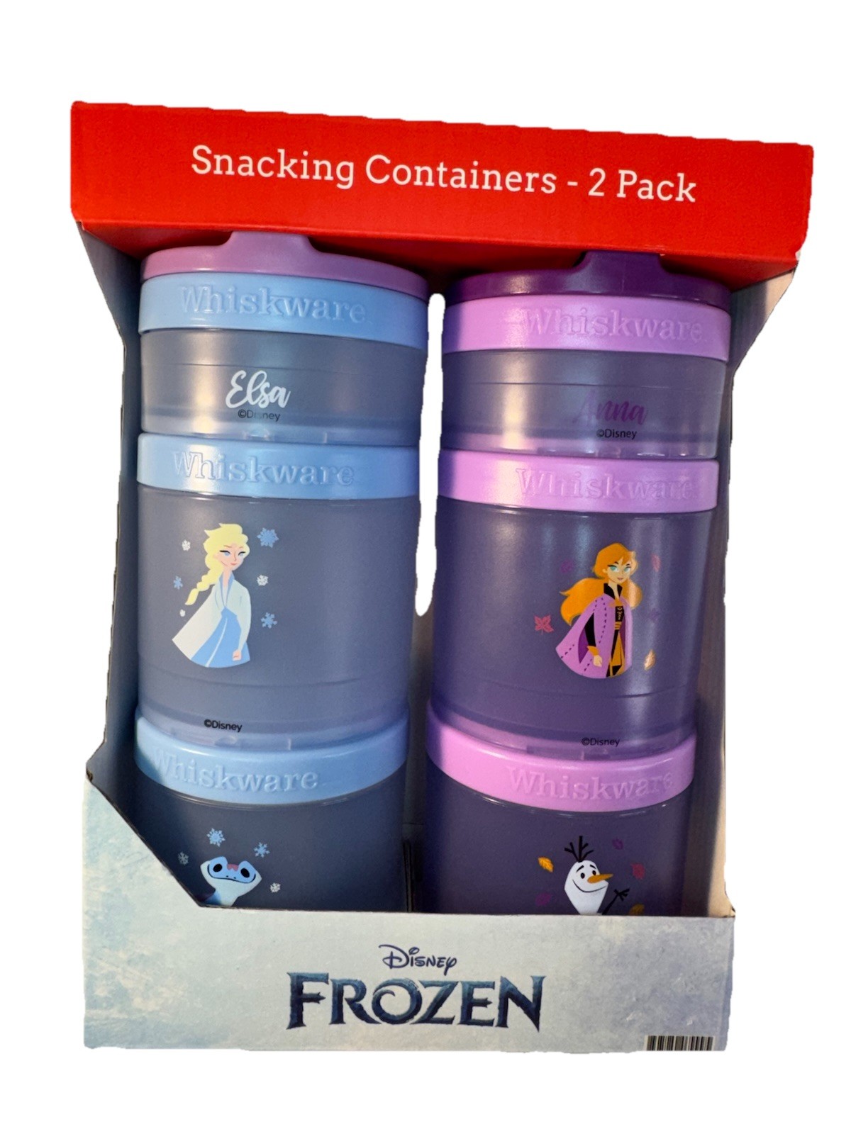 Disney Princess Stackable Snack Containers for Toddlers & Kids Whiskware 2 Pack