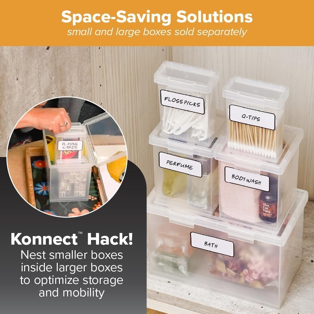Compact Clear Storage Boxes with Snap Closure – Stackable & Organized – 2 Pack