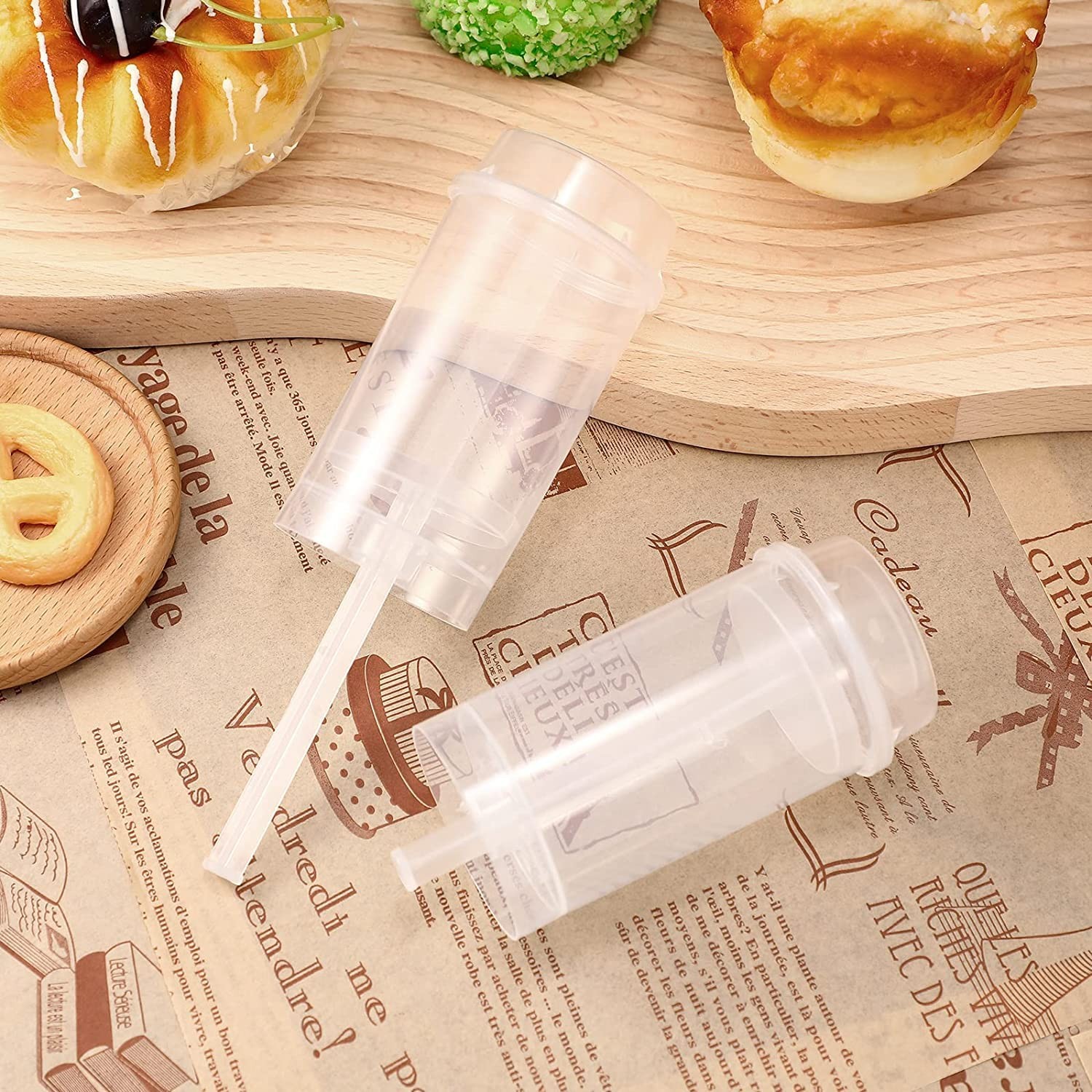 80PCS Round Shaped Clear Push- Up Cake Plastic Cake Push- Pops Containers wit…