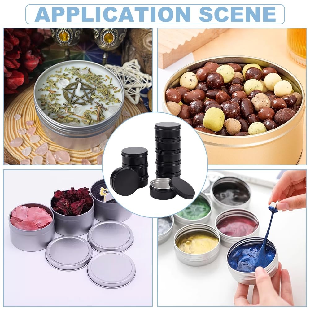 10PCS 5oz Round Tin Cans Screw Top Aluminum Tins for Lip Balm, Scrubs, Spices…