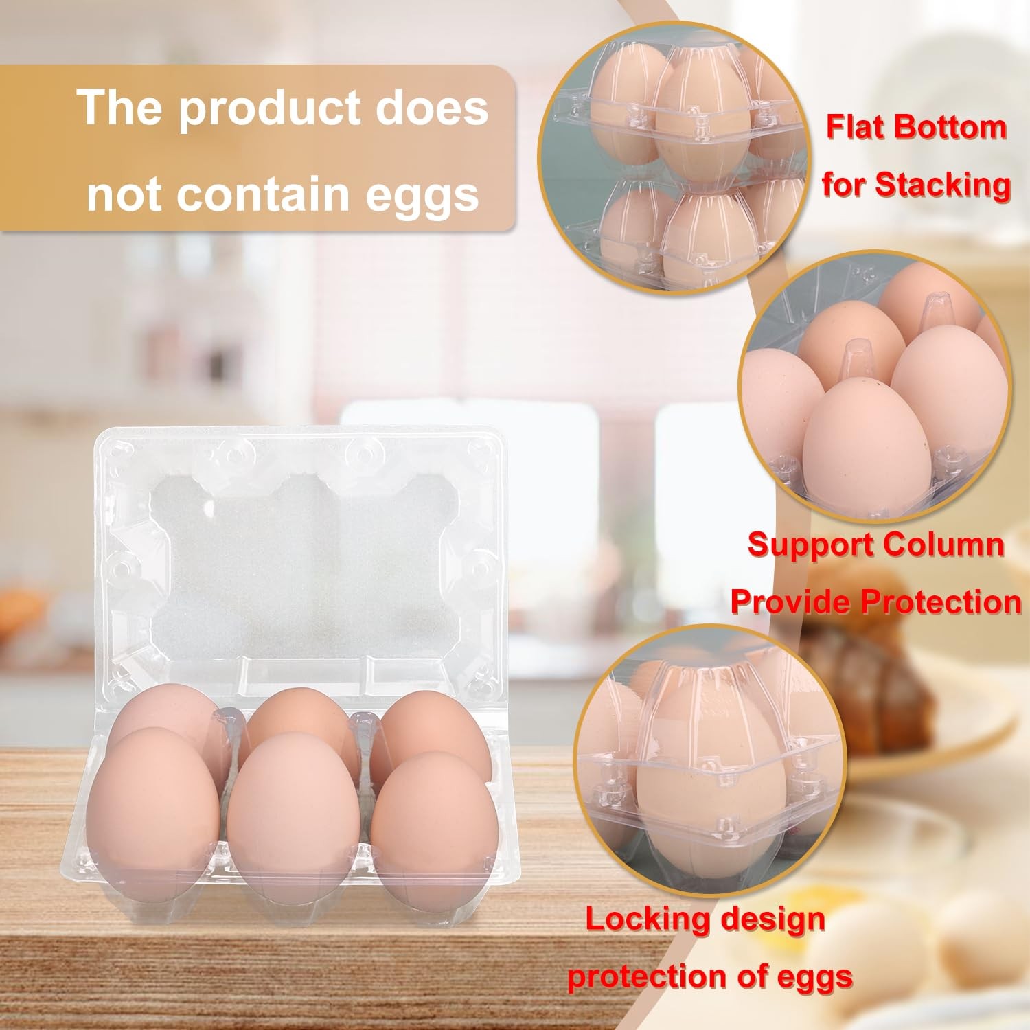 150 Pack Half Dozen Egg Cartons Bulk 2×3 Clear Plastic Chicken Holders Tray