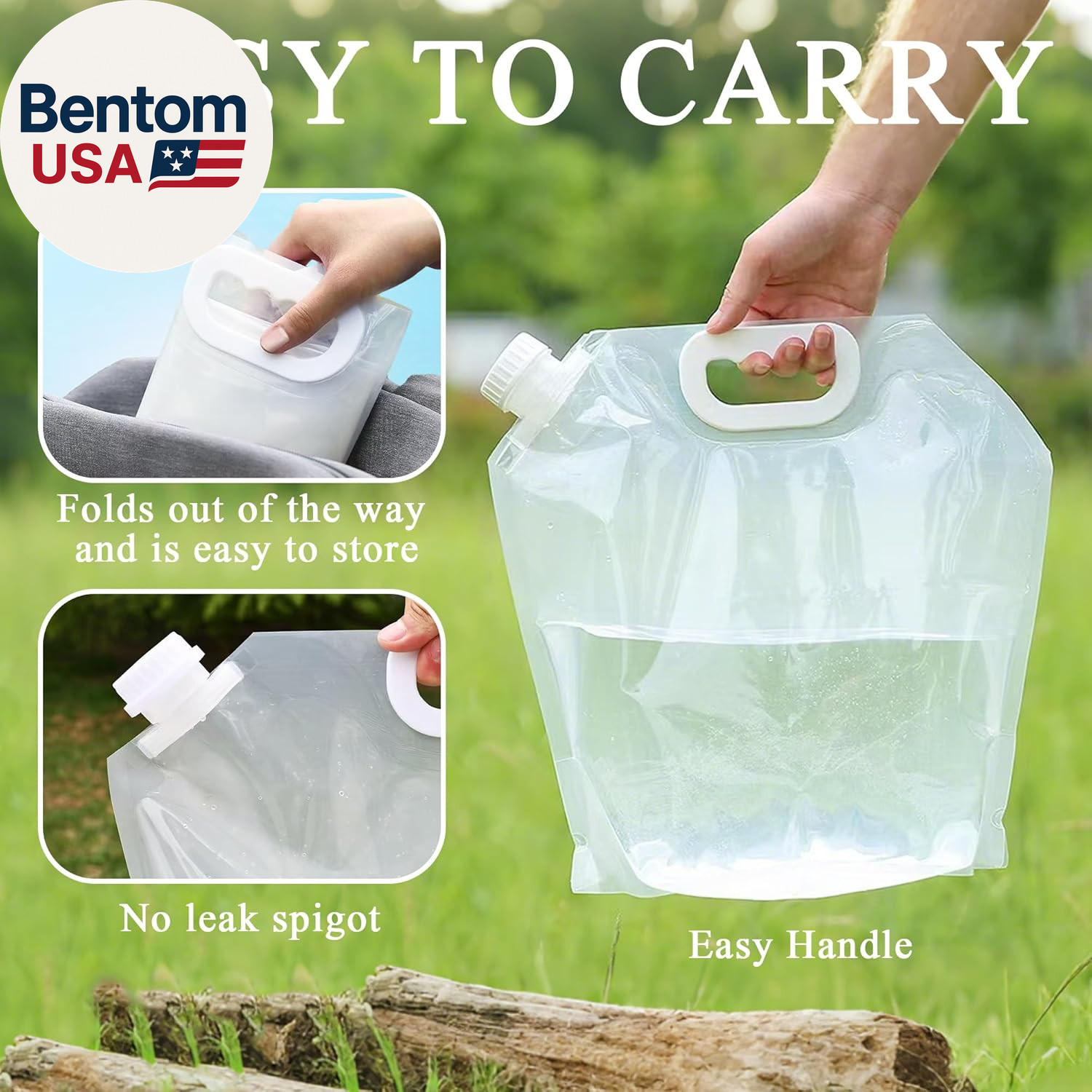 4 Pack Collapsible Water Jugs, 1.3/2.6 Gallon – BPA Free Clear Plastic Water Bag