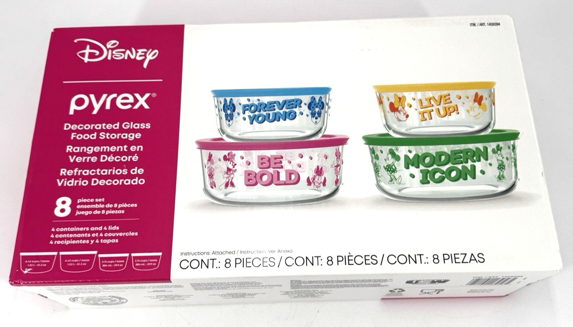 Pyrex Minnie Mouse Decorated Glass Food Storage Set
