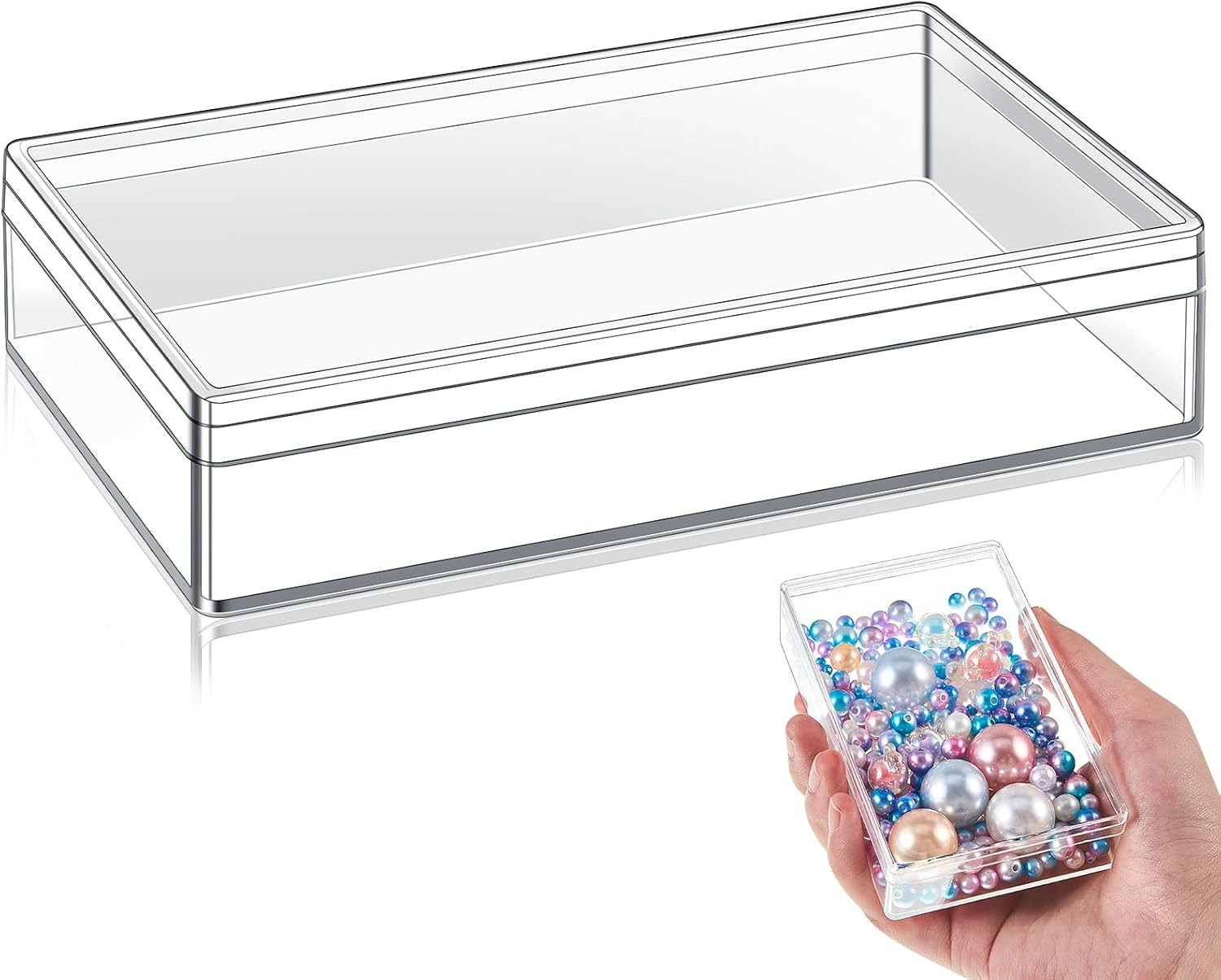 1 Pcs Clear Acrylic Box with Lids 4.3 x 2.7 x 1 Inch Storage Candy Box