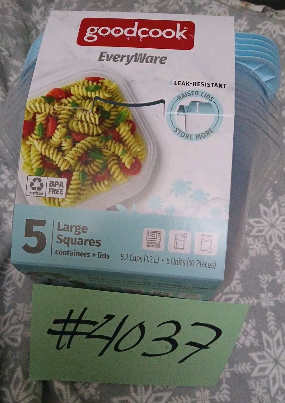 Goodcook Set 5 Large Squares 5.2 Cups Light Blue Color