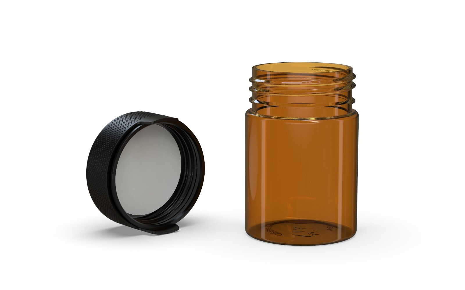 CHUBBY GORILLA AVIATOR CR 4OZ CONTAINER (100pack) TRANSLUCENT AMBER/BLACK LID