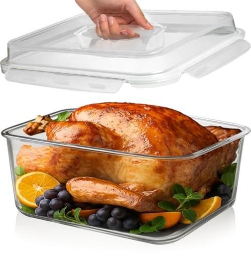 6500 ML / 220 oz / 28 Cup LARGE Glass Food Storage Container with 6500 ml