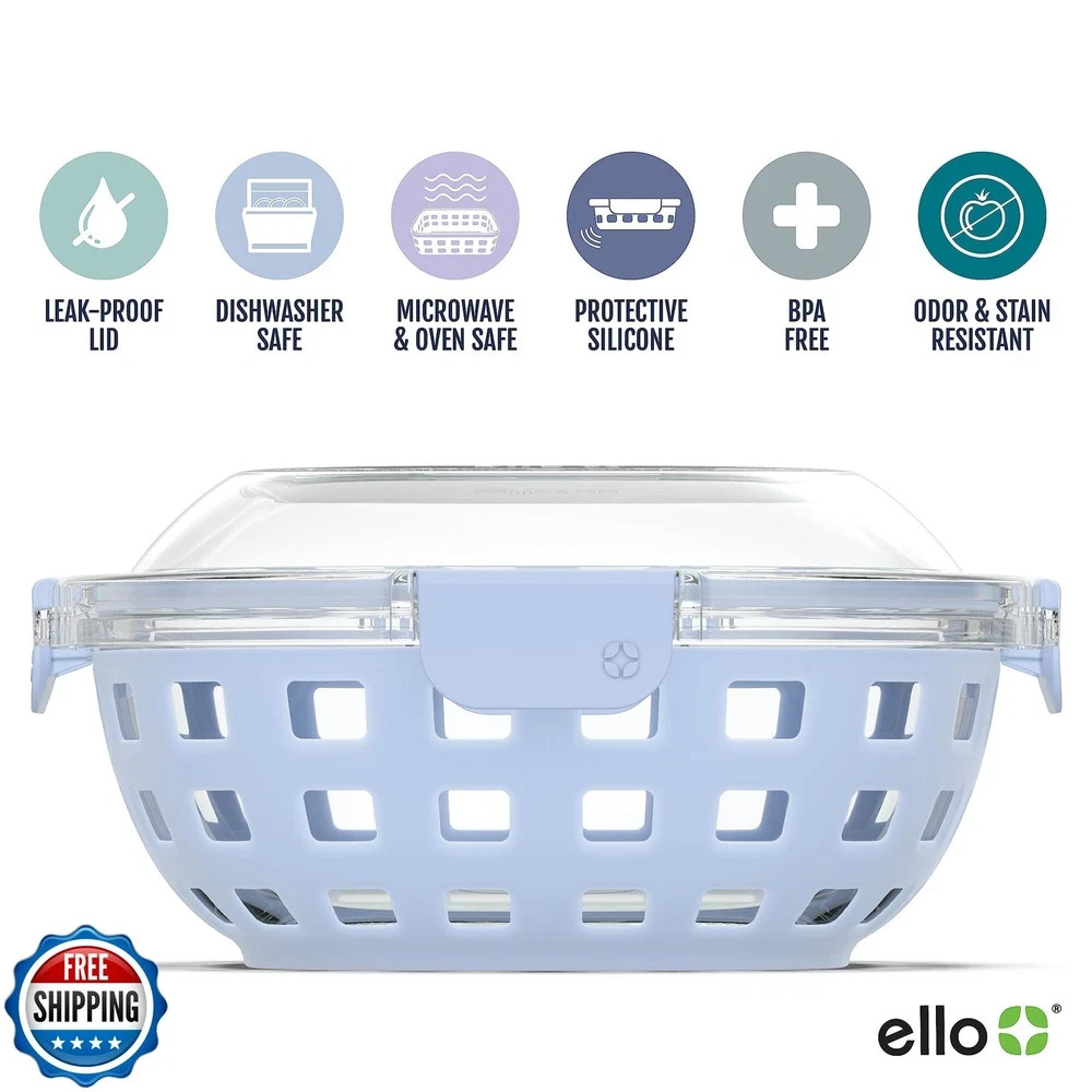 Ello DuraGlass Food Storage Glass Lunch Bowl Container – Meal Pre