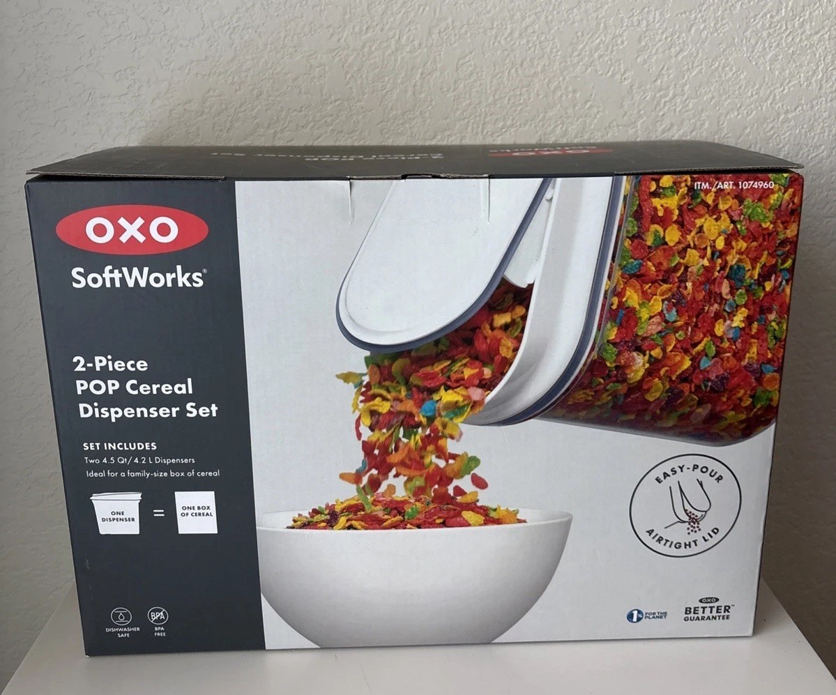 OXO Softworks POP Large Cereal Dispenser 2 Pc – 4.5 Qt