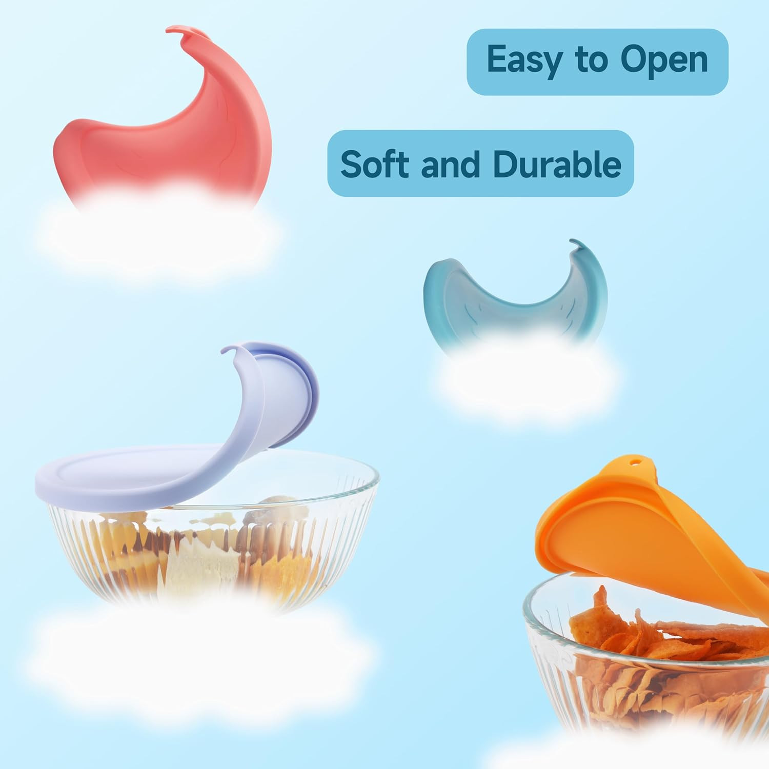2 Pack Silicone Replacement Lids Only Fit for Pyrex 7401-S 3-Cup Sculpted Gla…
