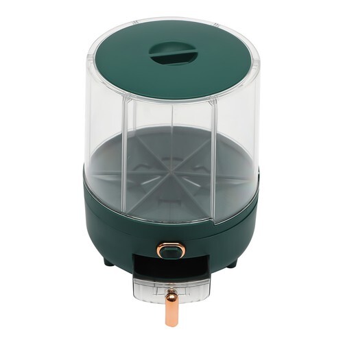 Rice Dispenser Dry Grain Food Storage Container Tank 6-Grid Rotating for Kitchen