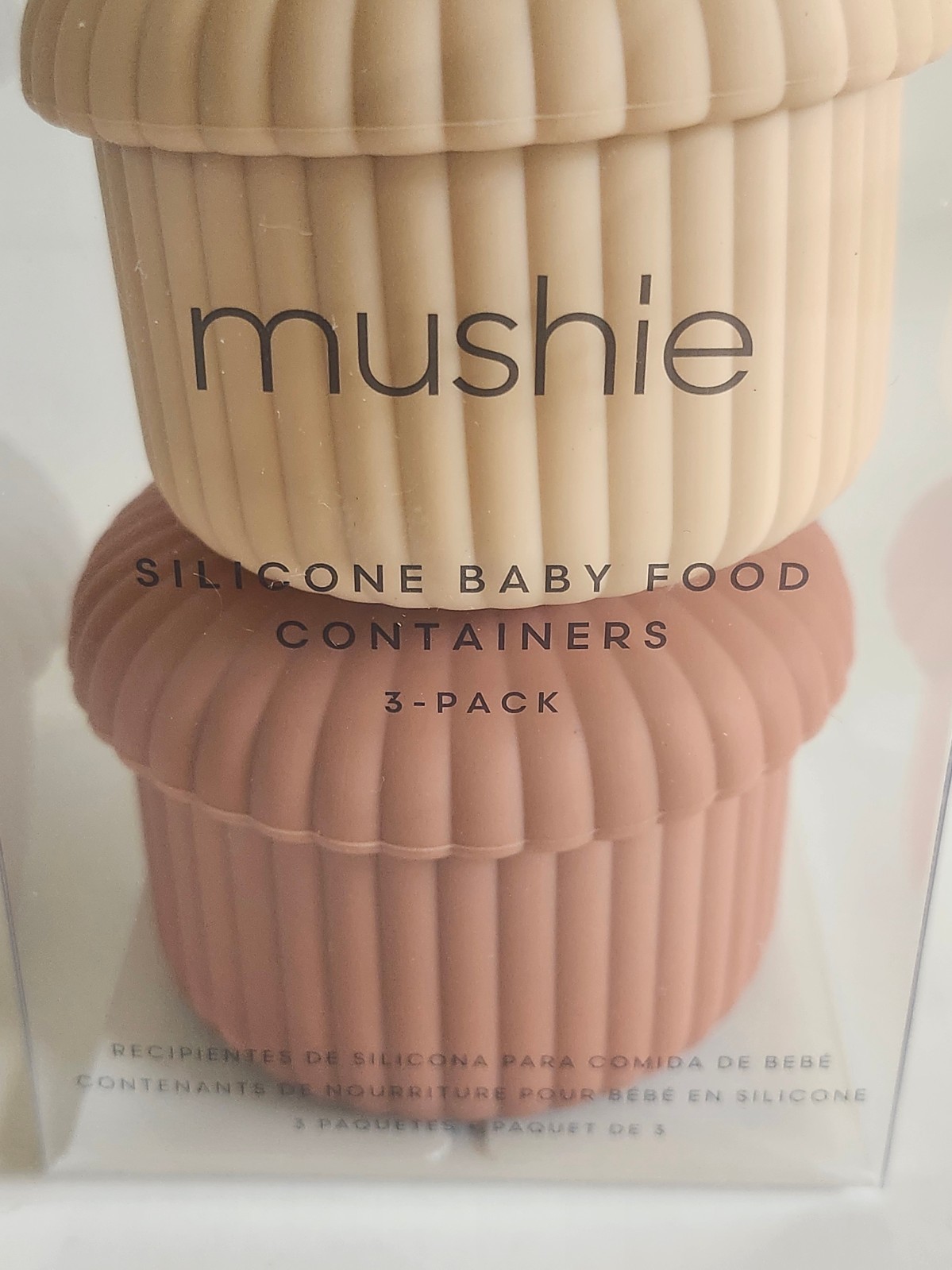 mushie Silicone Baby Food Containers (Pink Combo) | 4 oz, 3 Pack Set