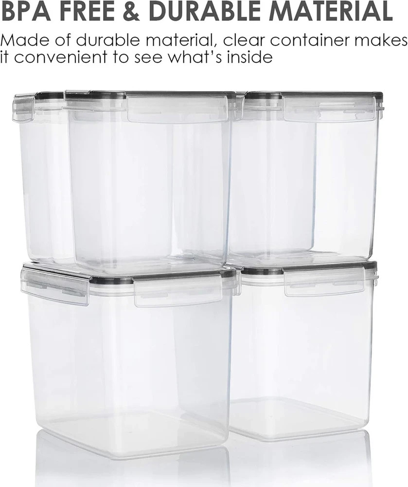 Airtight Food Storage Containers 6 Pieces Kitchen Pantry BPA Free Leakproof