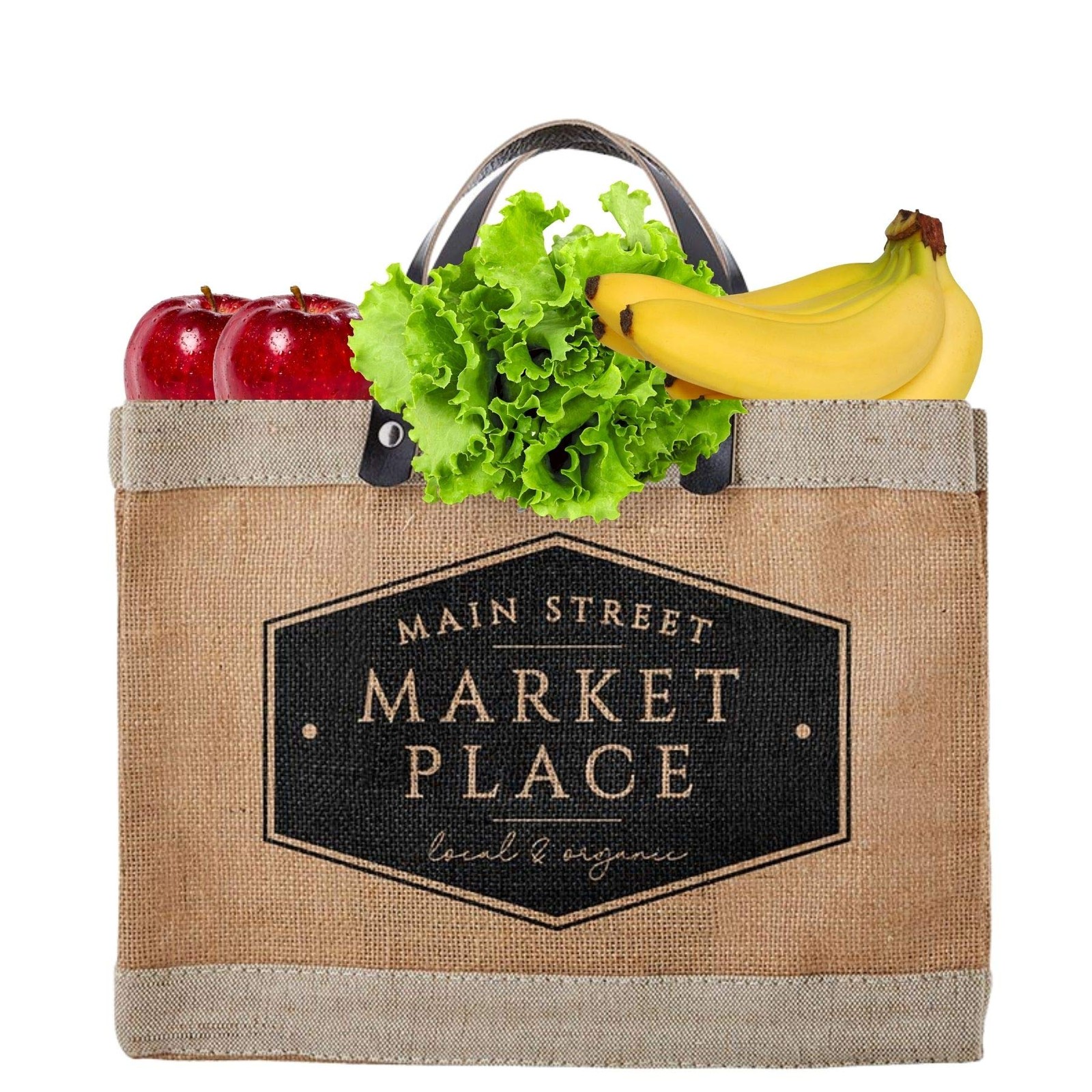 Santa Barbara Design Studio Main Street Farmers Market Tote Reusable Burlap