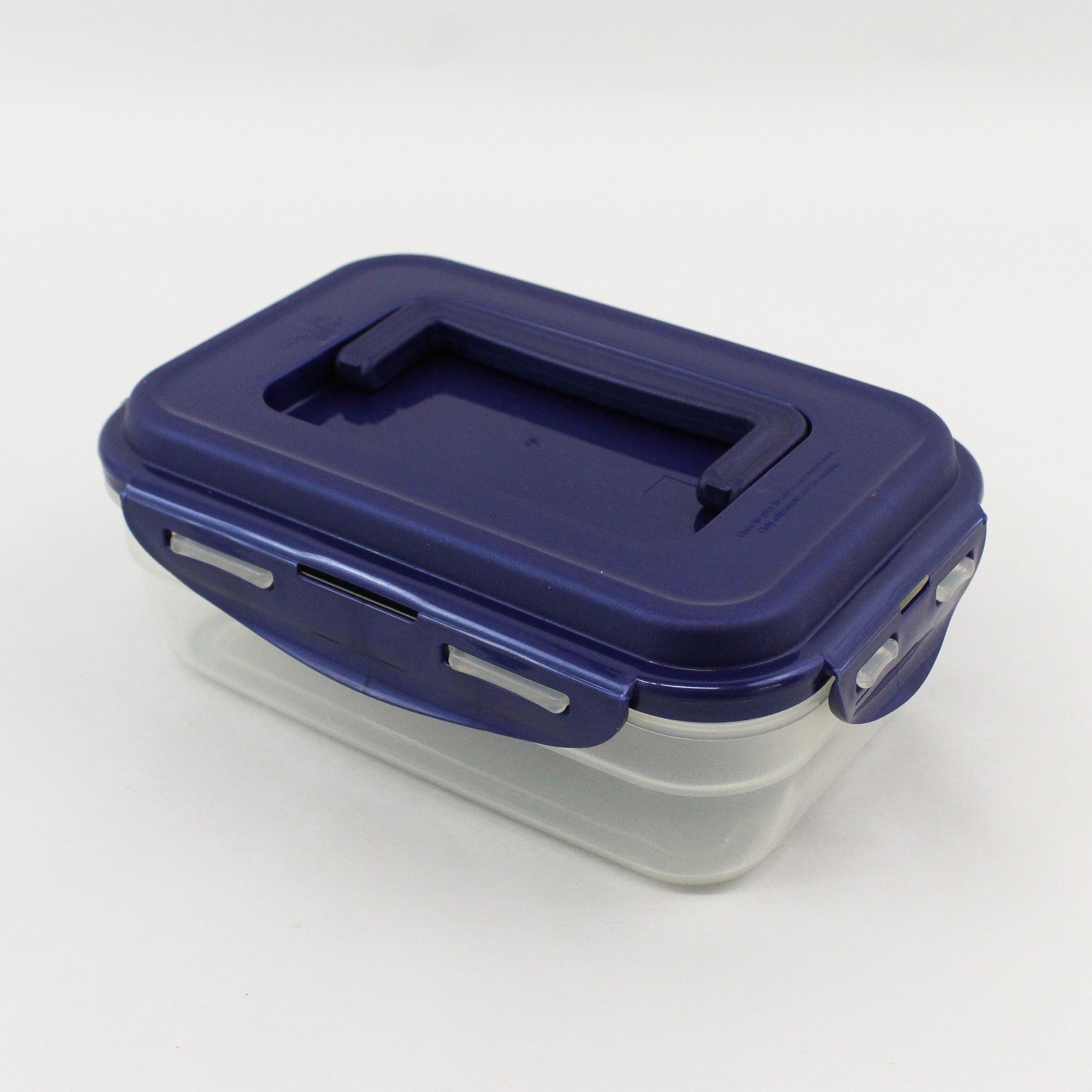 Lock & Lock Blue/Clear Plastic Rectangle Storage Container With Handle 8.5″ Long