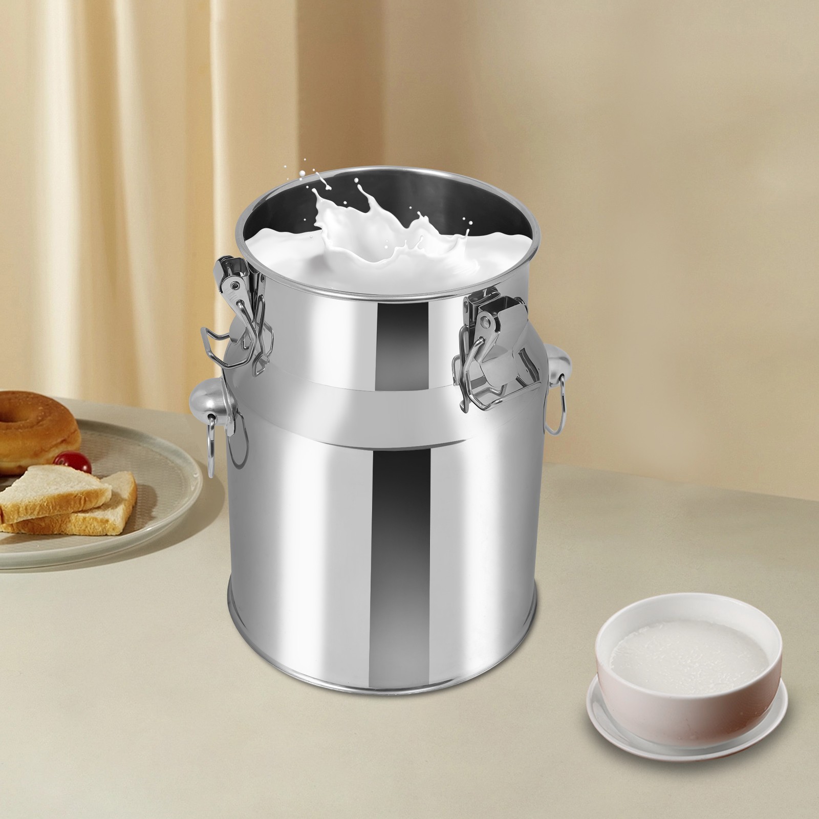 201 Stainless Steel Milk Can 5L 1.32Gal Milk Container Milk Bucket Good Sealing