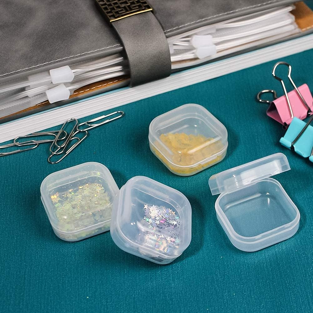 Small Containers with Lids 24 Packs Plastic Box Clear Small Storage Containers B