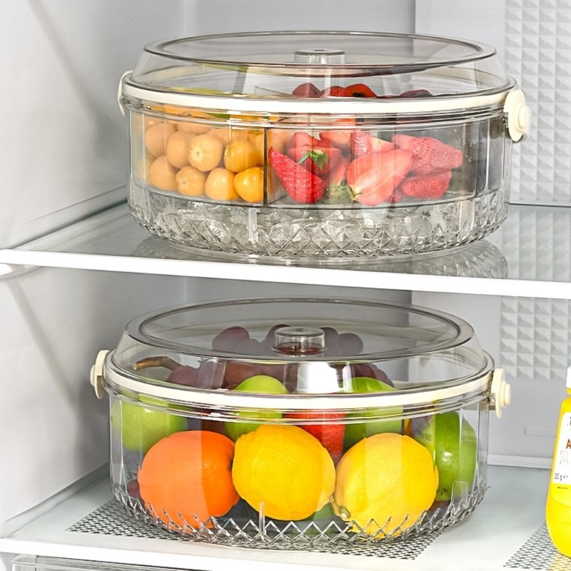 Multiple Compartment Chilled Serving Tray With Ice Container and Secure Cover