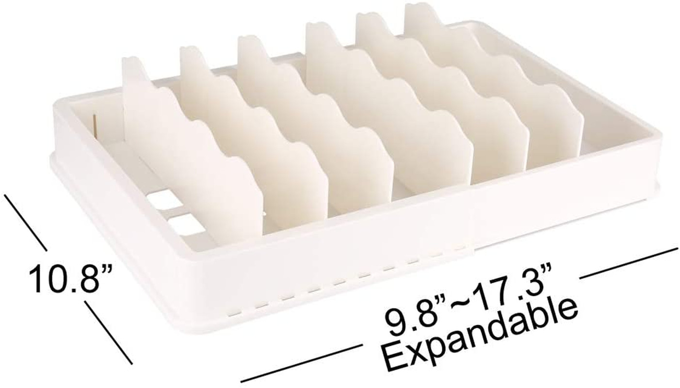 SWOMMOLY Expandable Food Storage Container Lid Organizer, Includes 6 Adjustable
