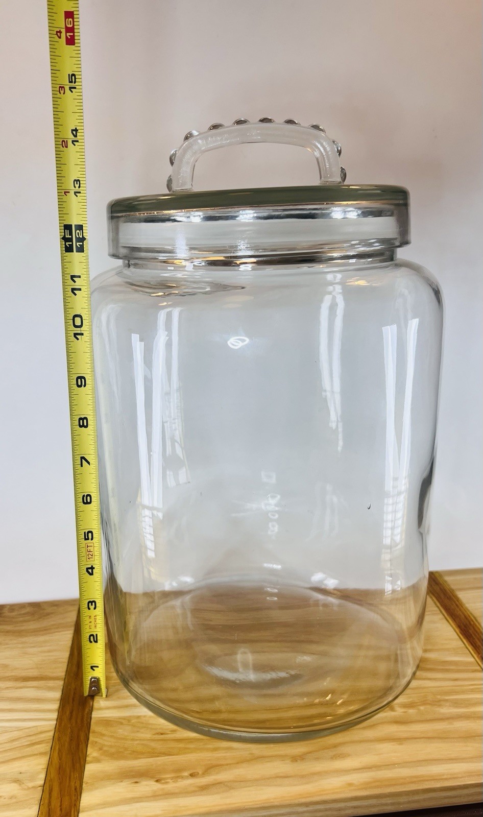 3 Gallon Extra Large Wide Mouth Food Storage Glass Jar Canister with Lid, 14.5”