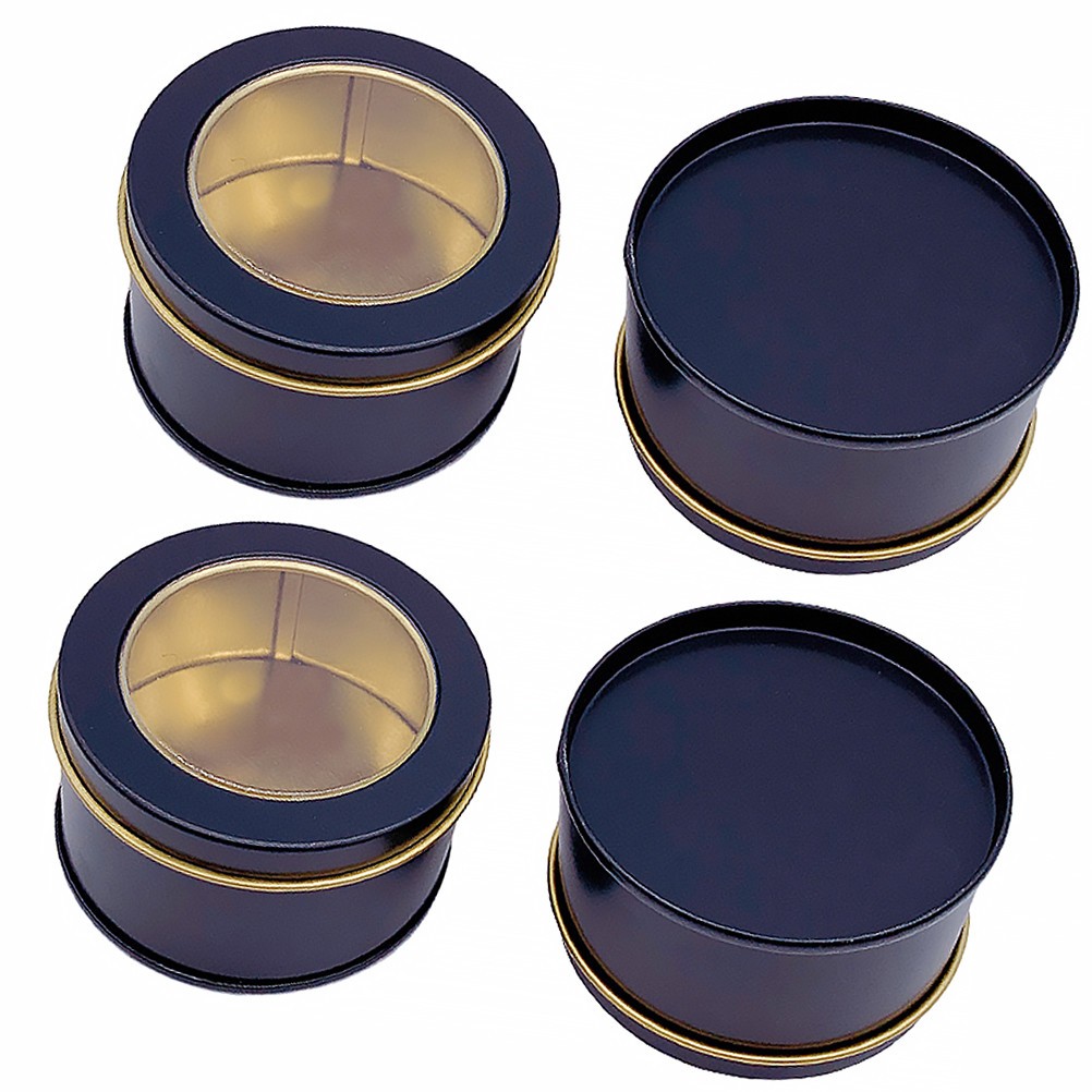 4 Pcs Tin Box with Lid Storage Tins Lids Metal Tinplate Can Sealed