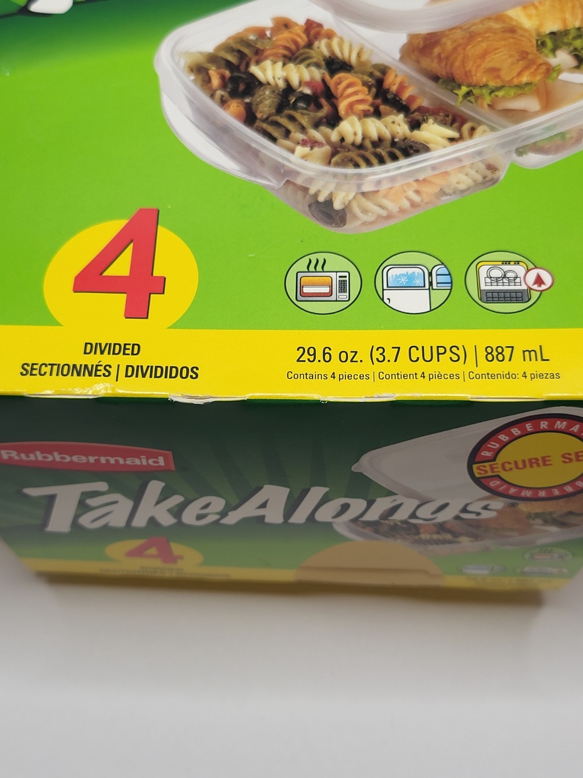Rubbermaid Take Alongs Divided Containers Set of 4 with Lids 2004 NOS