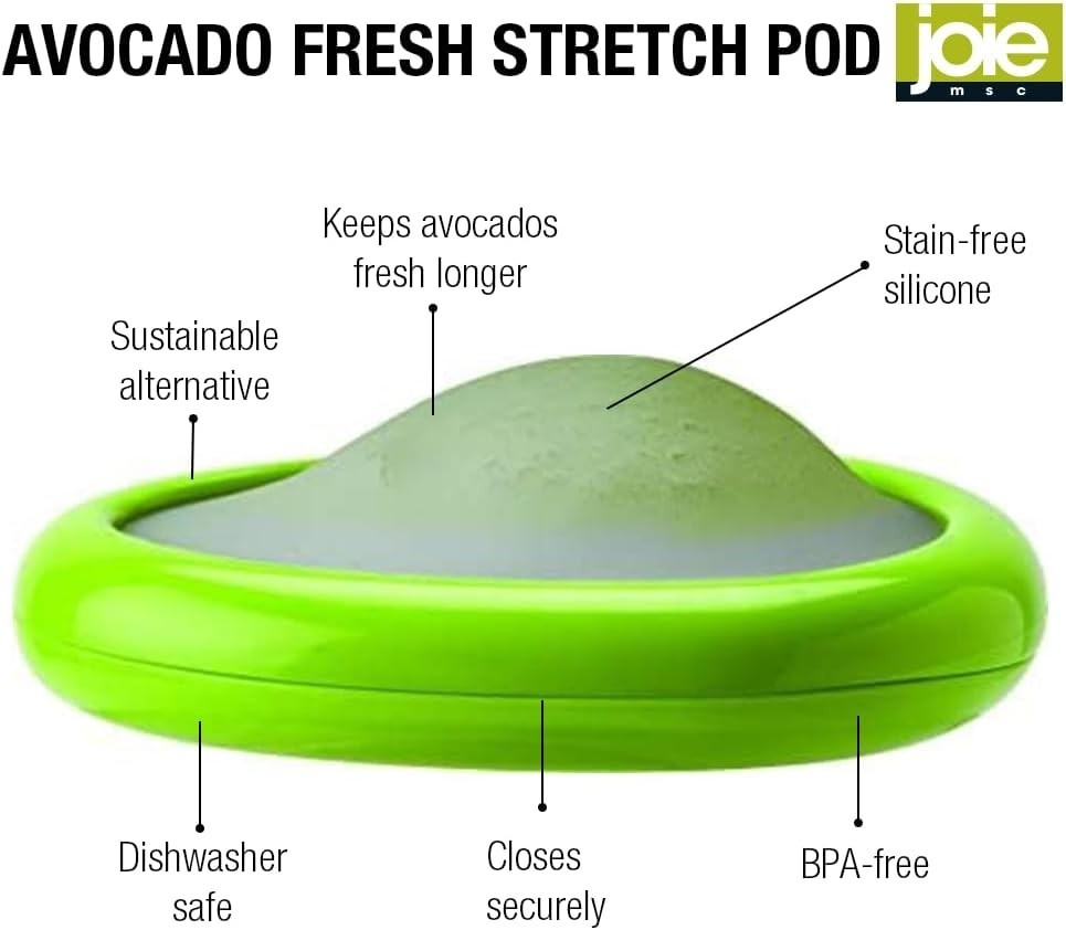 Fresh Stretch Pod Avocado Storage Container, Silicone Food Saver, Keeps Lefto…