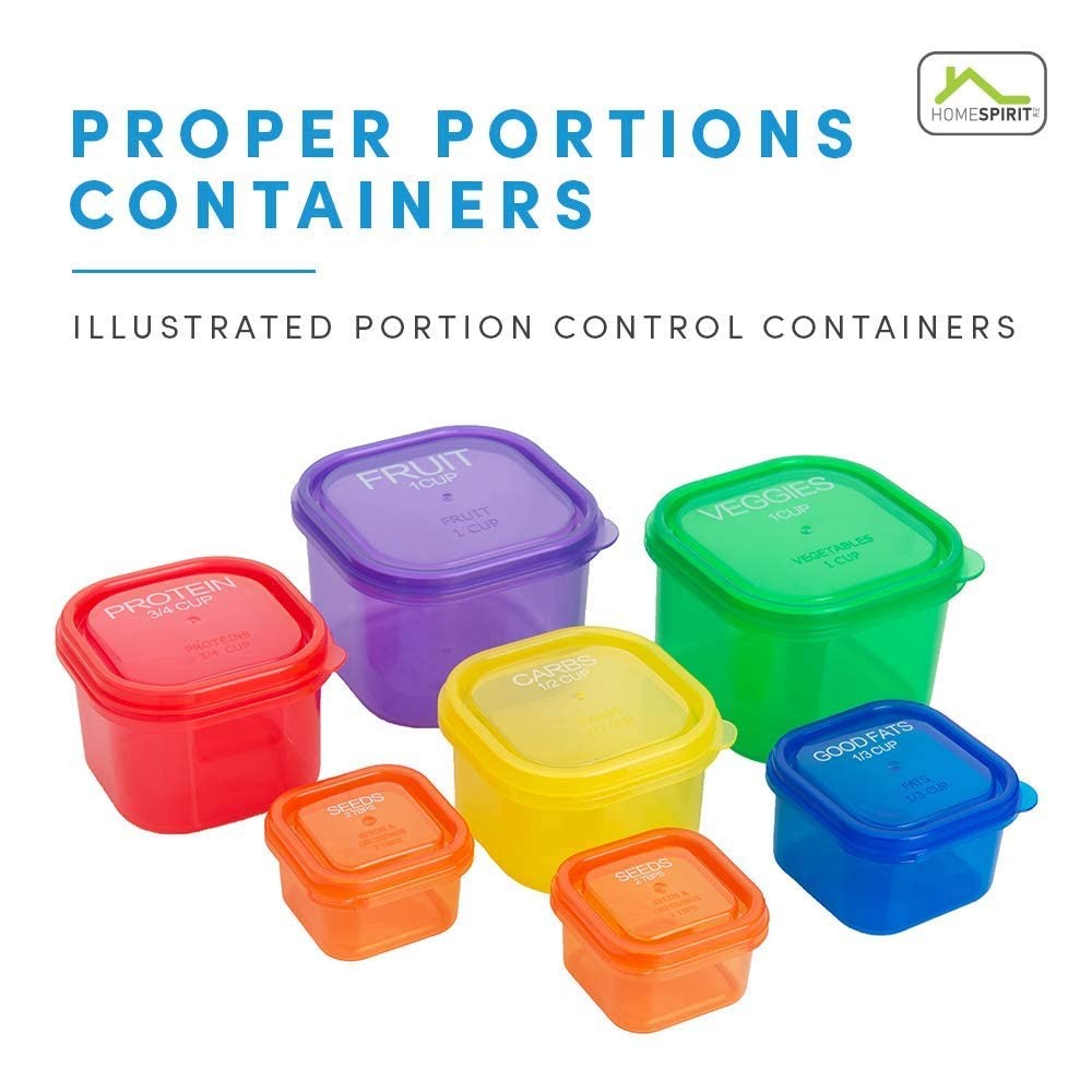 Home Spirit Proper Portions 21-Day Portion Control Containers – 2 Sets, Sized…