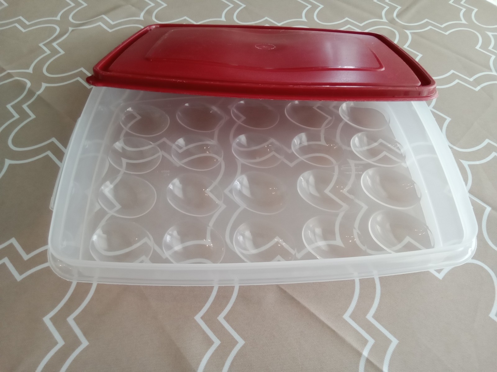 Rubbermaid Servin Saver 20 Deviled Egg Keeper Storage with Red Lid 0070