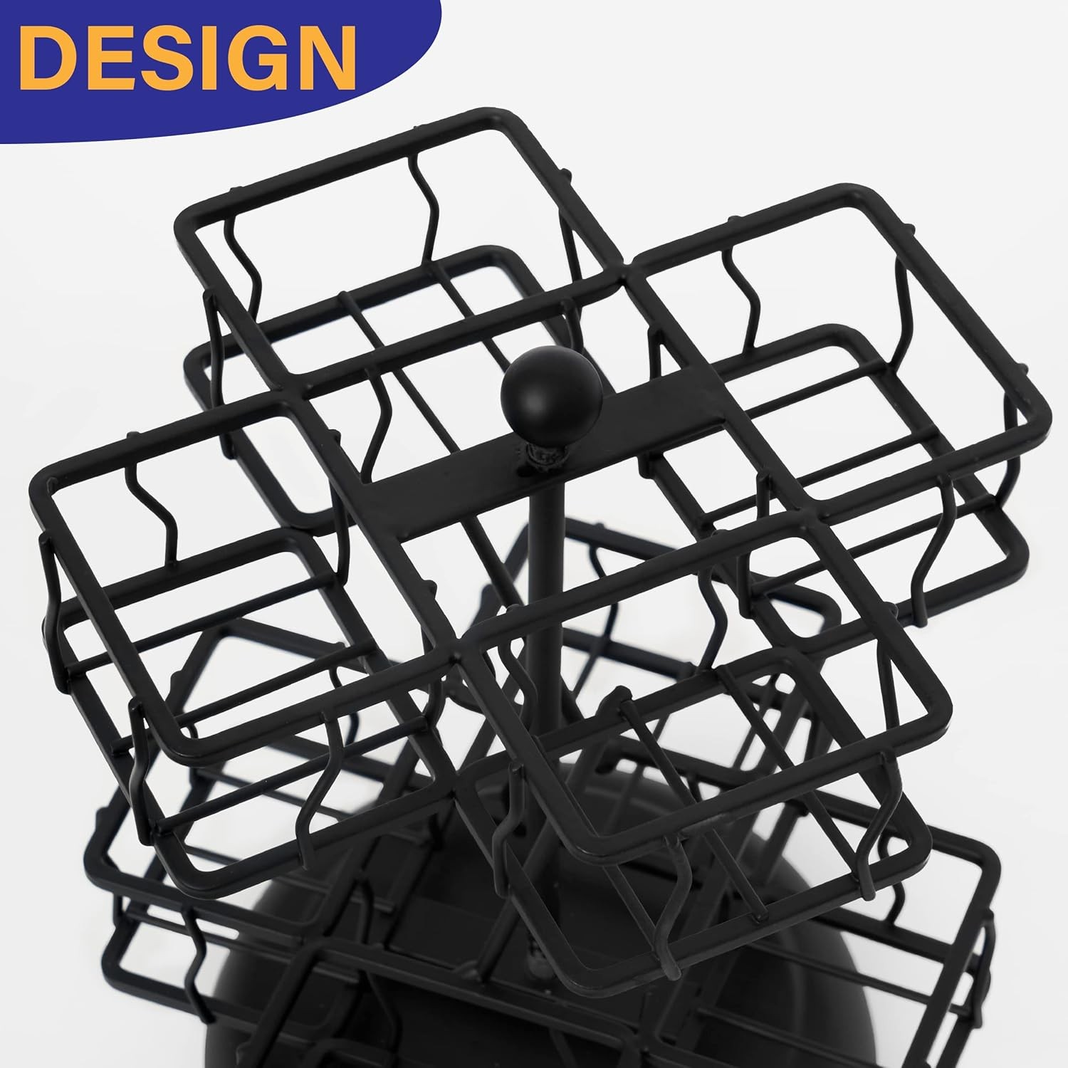 NHZ Tea Bag Storage and Organizer, Holder Black Powder Coated