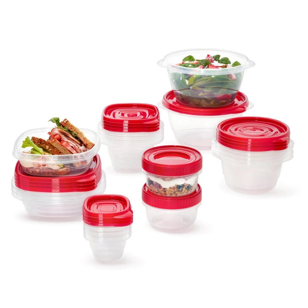 Rubbermaid 40pc TakeAlongs Rectangle Set Food Storage Containers – Red