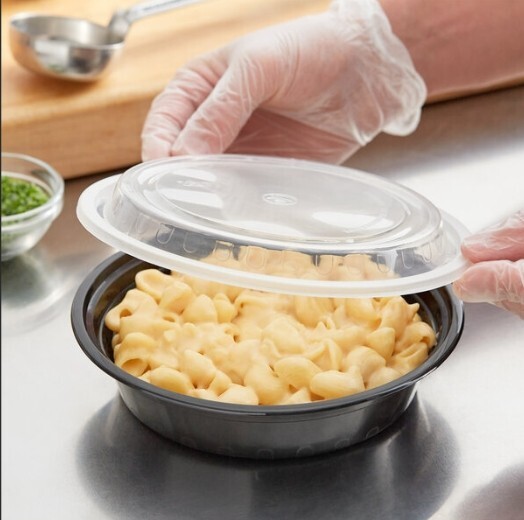 24 oz Plastic 7″ Round Meal Prep Food Containers with Lids