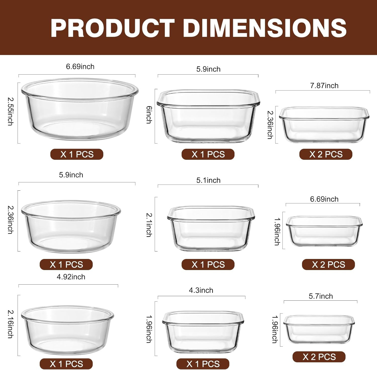 12-Pack Airtight Glass Meal Prep Containers with Lids – BPA Free & Leak Proof