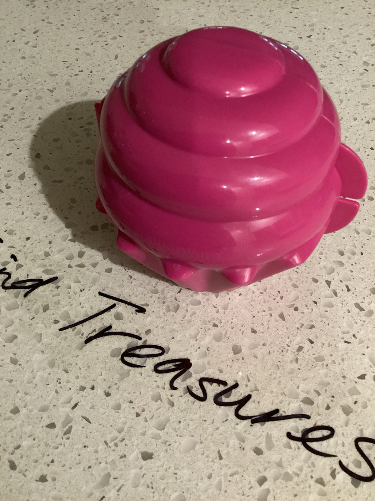 L9) BRAND NEW TUPPERWARE CUPCAKE HOLDER MINI CAKE TAKER FUCHSIA PINK