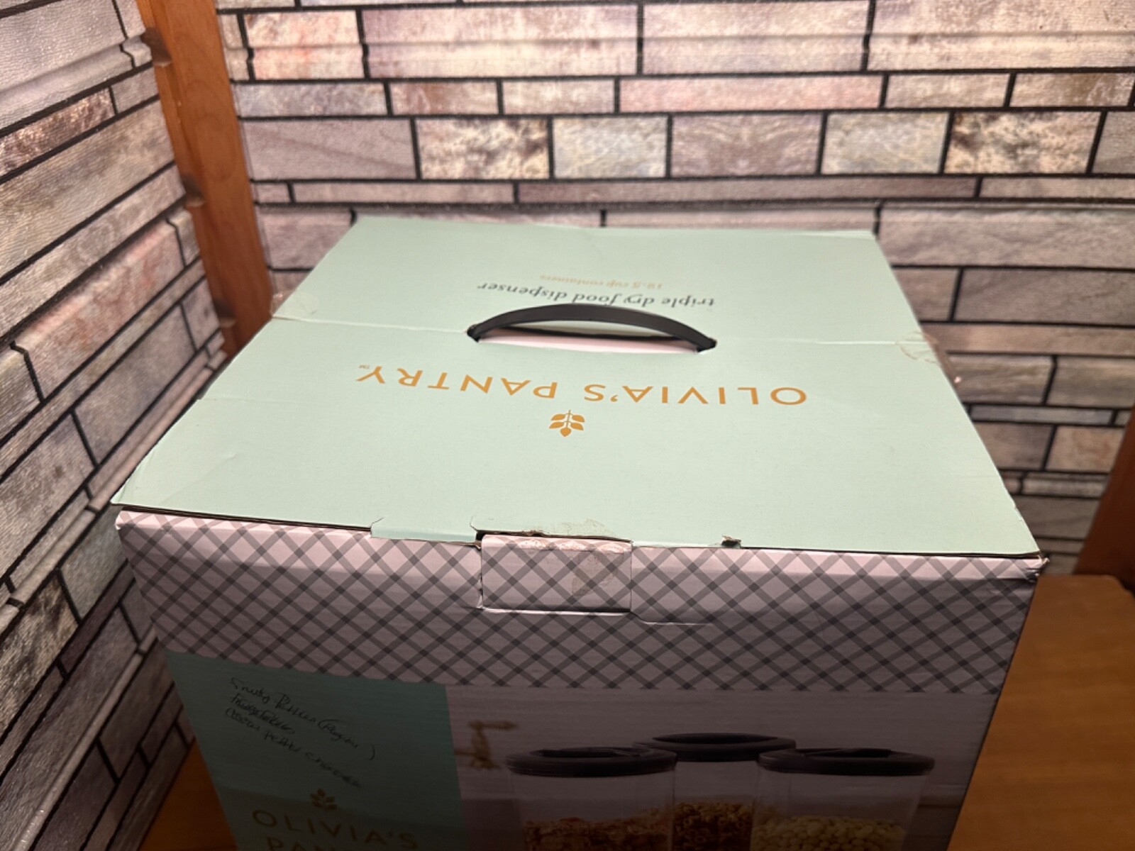 Olivias Pantry Triple Dry Food Cereal Dispenser , Large Tabletop Version SEALED!