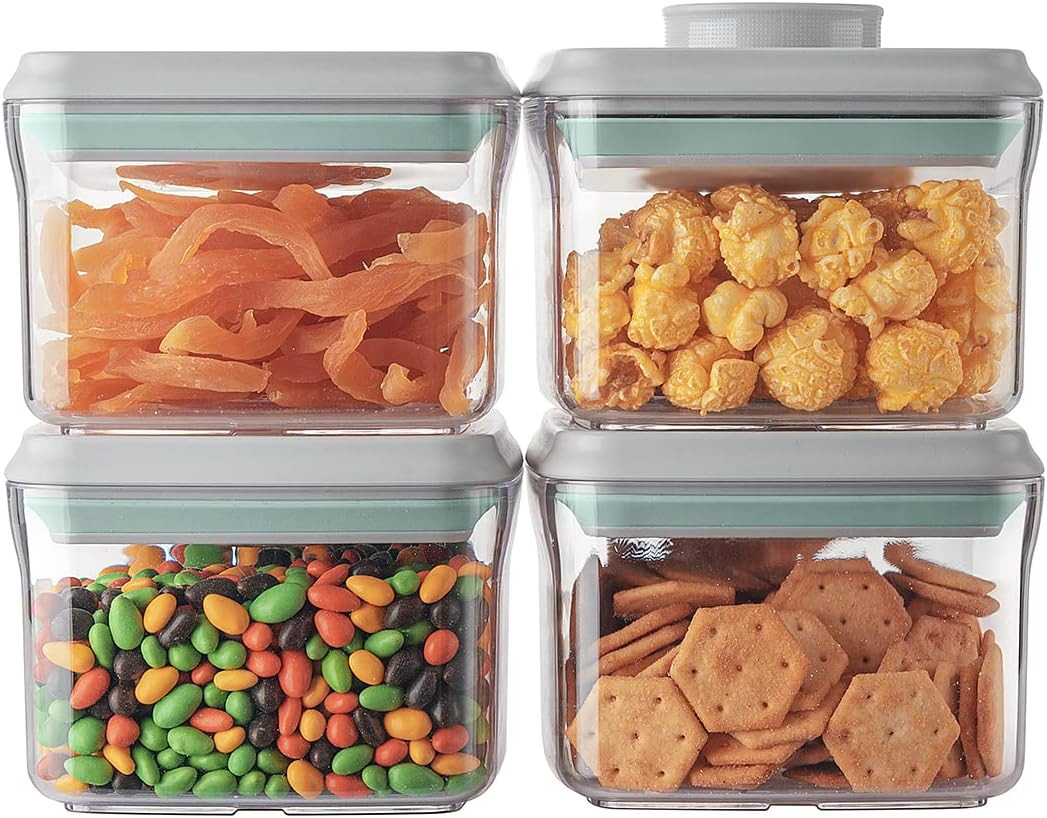 Stackable Airtight Food Container Set – 4 Pcs 380Ml BPA-Free Transparent