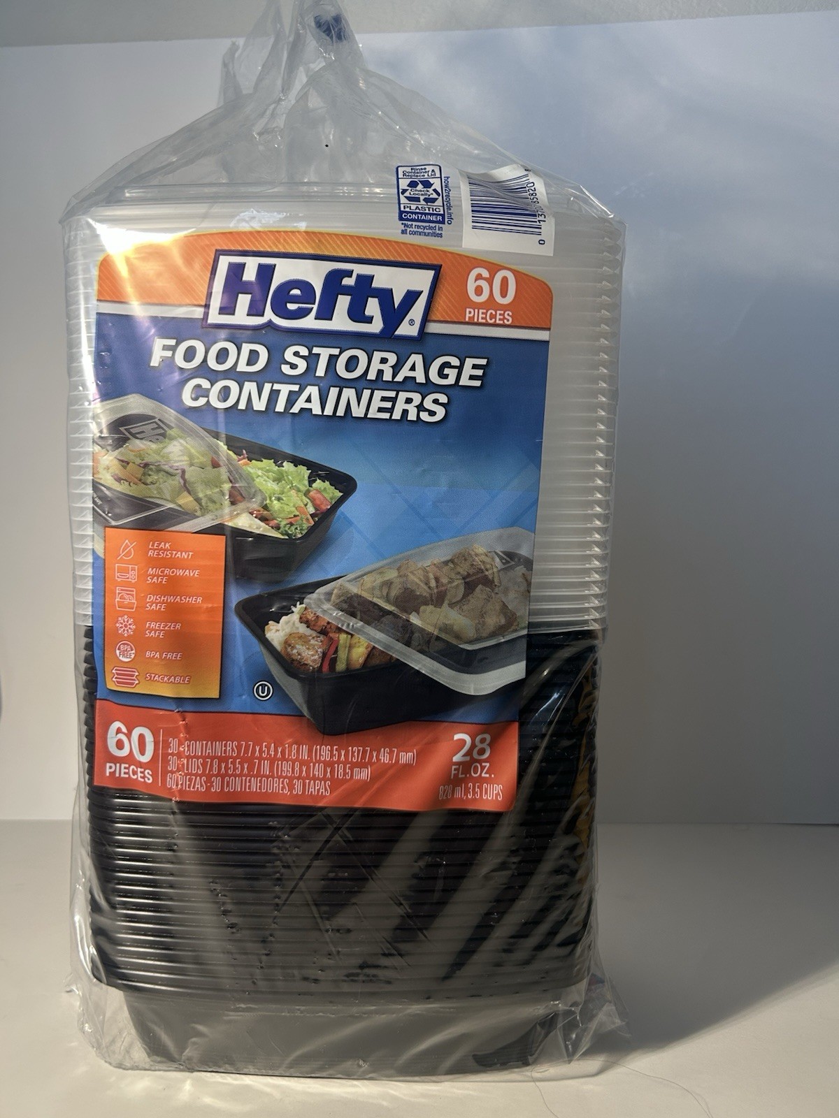 Hefty Food Storage Containers with Lids (28 oz., 60 pc.) NEW FAST SHIPPING
