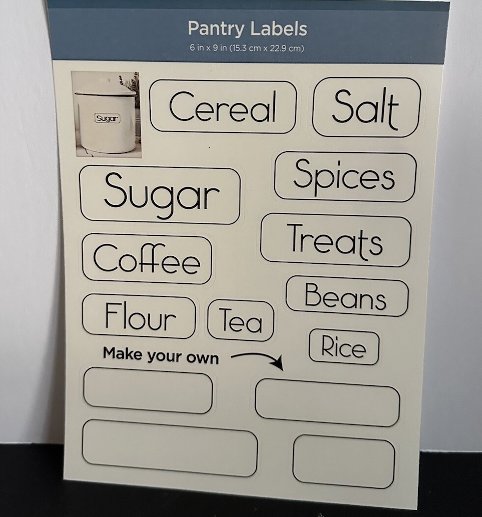 NEW Pantry Labels 10 Titled And 4 Make Your Own Kitchen Pantry Labels NWOT