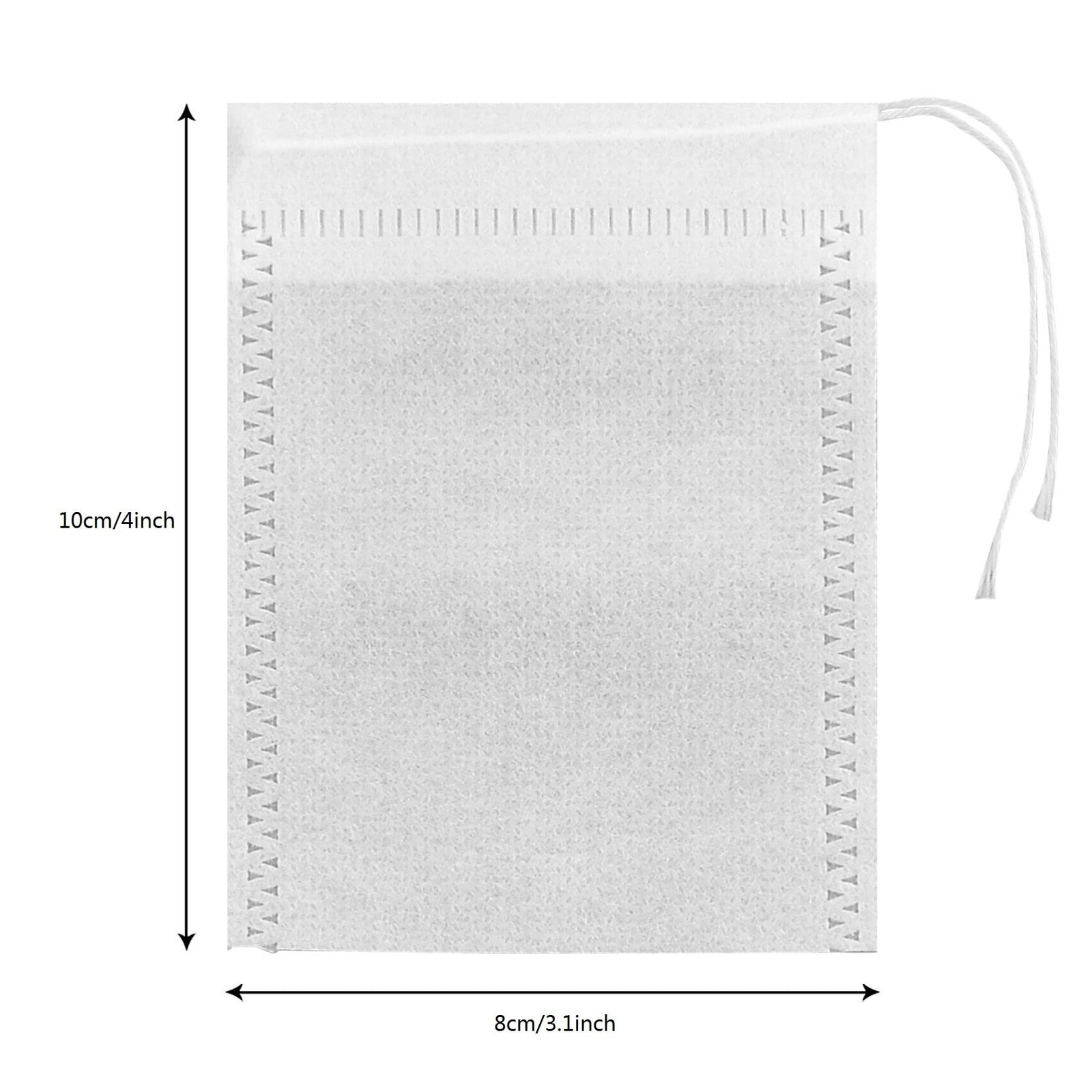 100 Pack Drawstring Bags, Disposable Small Mesh Bags 3.1 x 4 Inches, White