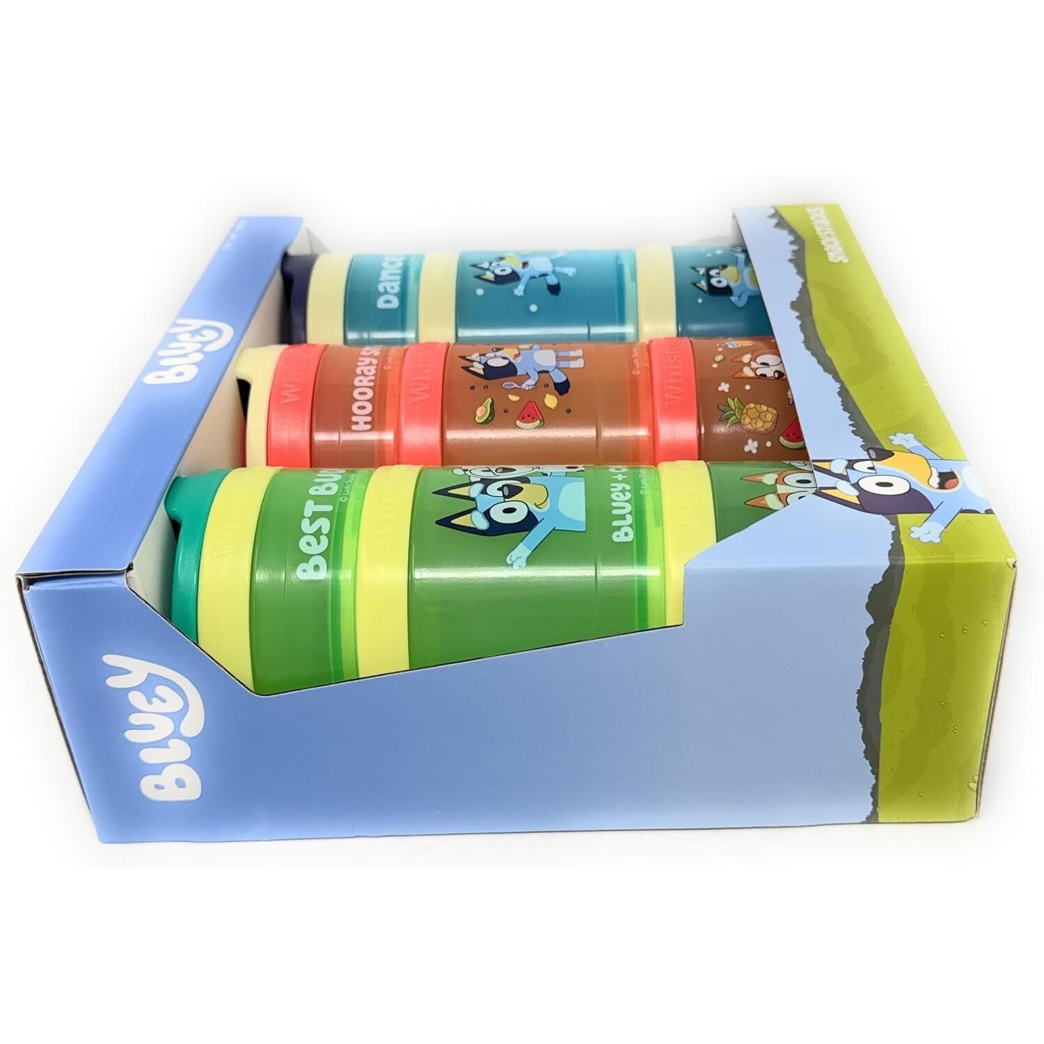 Bluey ~ Whiskware 3 snack Stacks ~ BPA and Phthalate-free Dishwasher Safe