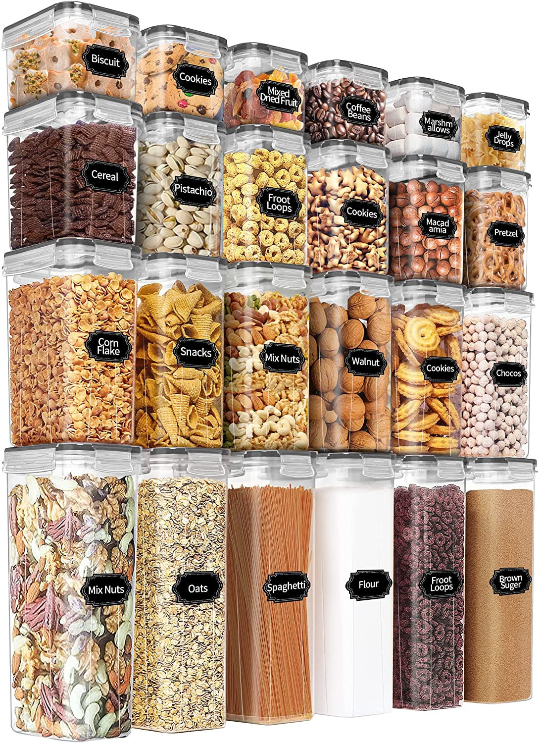 Airtight Food Storage Containers Set with Lids – 24 PCS, BPA Free Kitchen and Pa