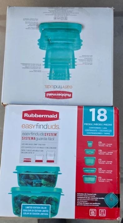 2 boxes -Rubbermaid Easy Find Lids total 36 Pieces Storage Container Sets