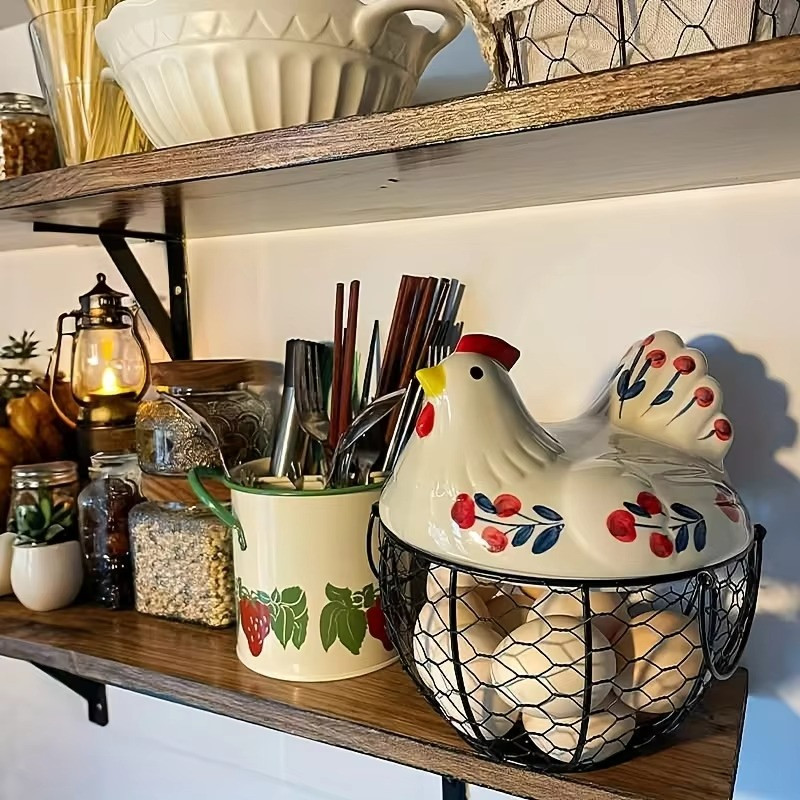Farmhouse Hen-Shaped Egg Basket