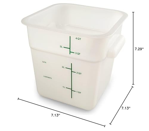Carlisle FoodService Products Squares Square Food Storage 4QT, White