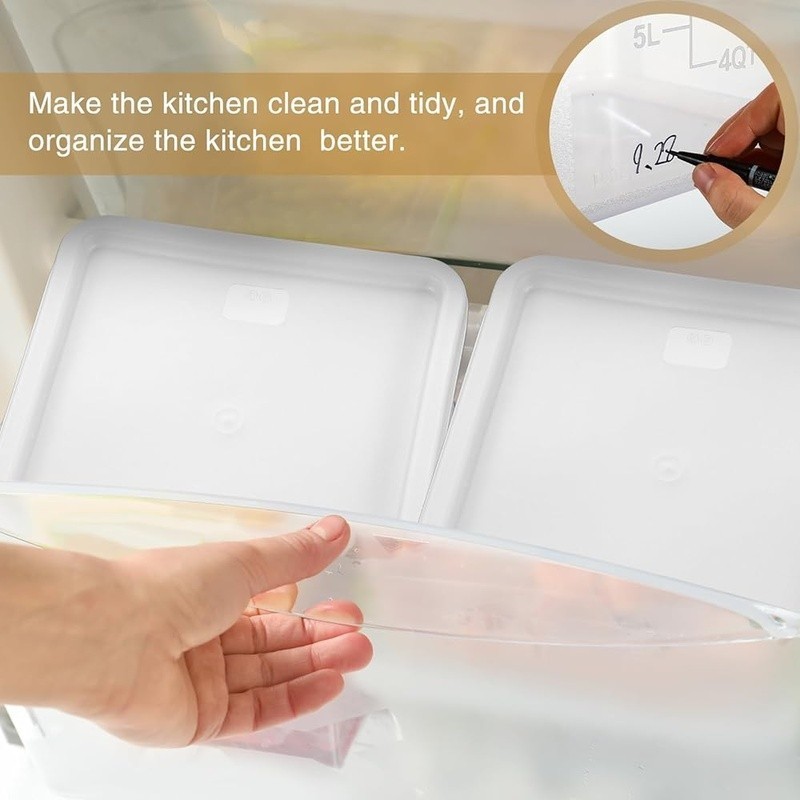 12qt Food Storage Containers W/ Lids Sturdy Polycarbonate W/ Handles Easy Clean