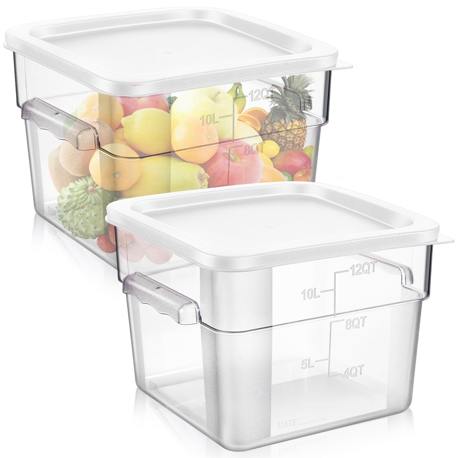 2 Pieces Square Food Storage Containers Polycarbonate Clear food Container wi…