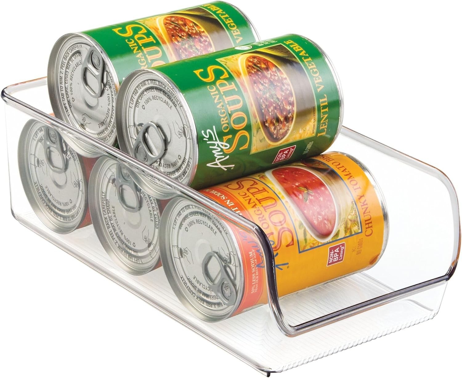 Linus Plastic Canned Food and Soda Can Organizer with Lid for Refrigerator, F…